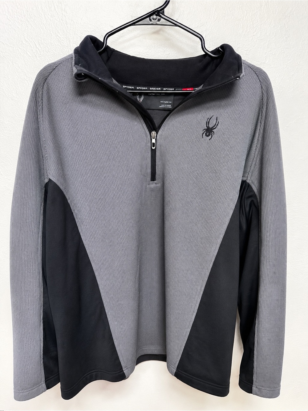 Spyder Men's Gray & Black Half-Zip Performance Jacket